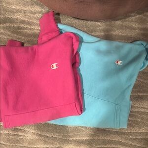 Champion Vibrant Pink and Sky Blue Sweatshirts